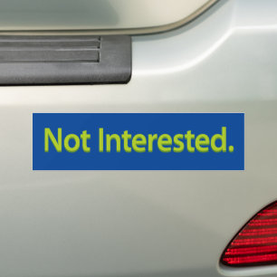Adesivo Para Carro Não Interessado. Texto Verde
