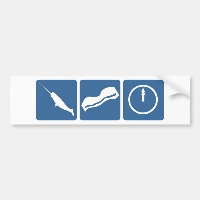 Adesivo Para Carro Narwhal - bacon - meia-noite (Frente)