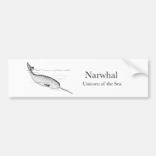 Adesivo Para Carro Narwhale Unicórnio do Mar