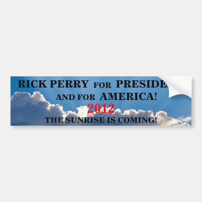 Adesivo Para Carro Nascer do sol 2012 de Rick Perry (Frente)
