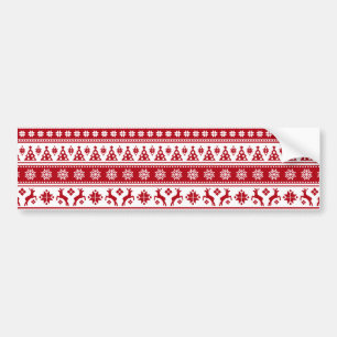 Adesivo Para Carro Natal Feriado Padrão Nórdico Cozy