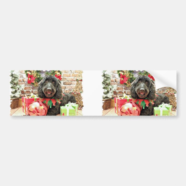 Adesivo Para Carro Natal - GoldenDoodle - doce da pérola (Frente)