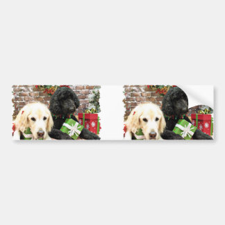 Adesivo Para Carro Natal - LabraDoodle Miller - golden retriever