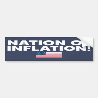 Adesivo Para Carro NATION OF INFLATION Text w/U,S. Flag