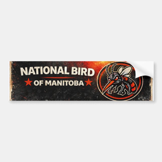 Adesivo Para Carro National Bird of Manitoba Funny Mosquito Bumper (Frente)
