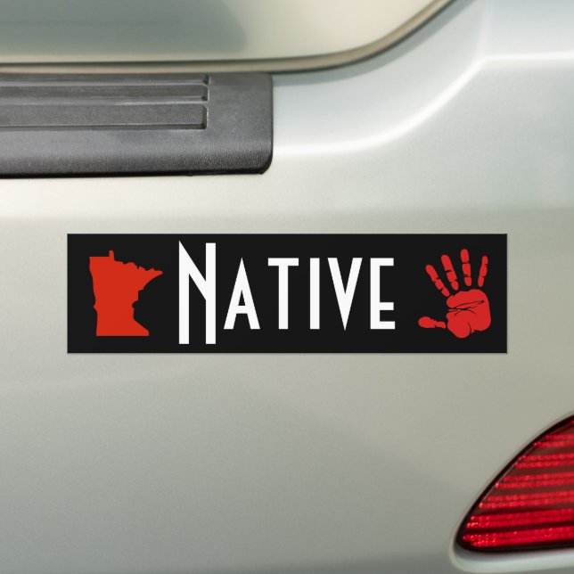Adesivo Para Carro Native American Minnesota MMIW Red Hand Auto (No carro)