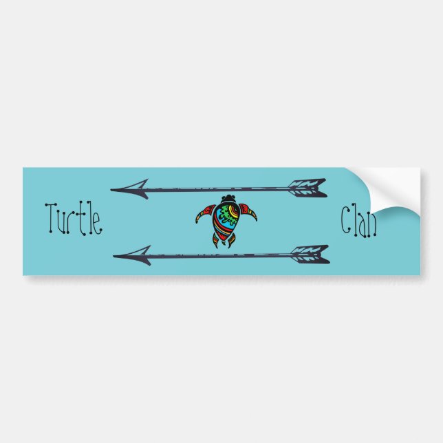 Adesivo Para Carro Native American Turtle Clan Turquoise Auto (Frente)
