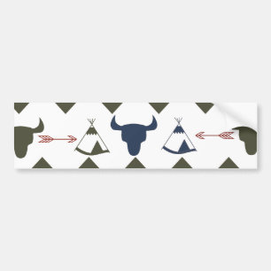 Adesivo Para Carro Nativo Americano Tribal Chevron Skulls Tipi Arrows