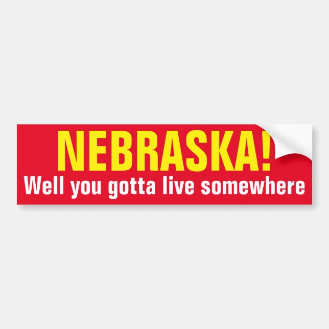 Adesivo Para Carro NEBRASKA! - Bom você conseguiu viver em algum (Frente)