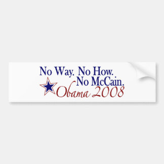Adesivo Para Carro Nenhuma maneira nenhuma como nenhum McCain (Obama