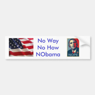 Adesivo Para Carro Nenhuma maneira nenhuma como NObama
