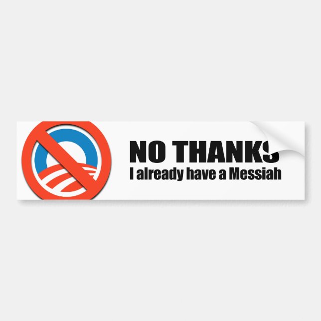 Adesivo Para Carro Nenhuns obrigados, eu já tenho umas messias (Frente)