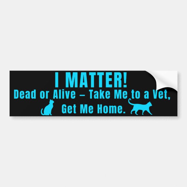 Adesivo Para Carro Neon Blue "I Matter" Bumper Sticker (Frente)