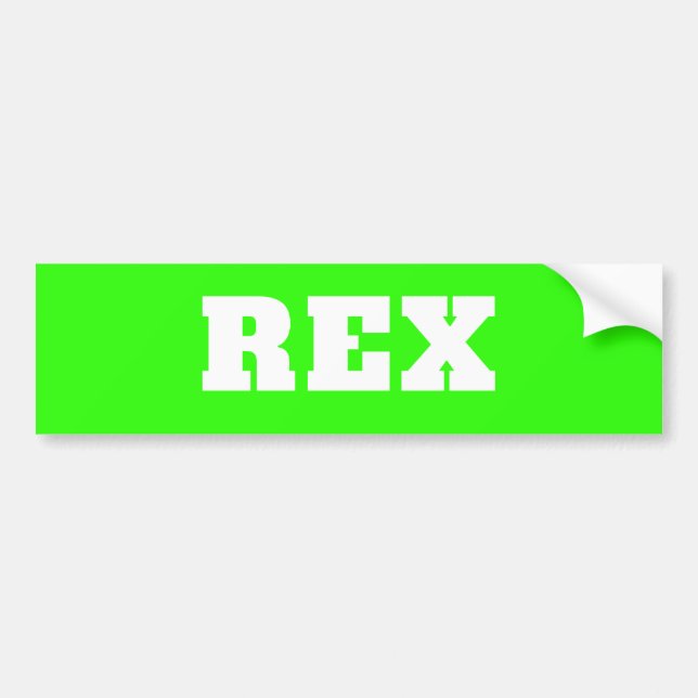 Adesivo Para Carro Neon Green e White Modern Name Pet (Frente)