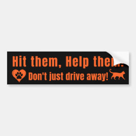 Adesivo Para Carro Neon Orange "Hit them, Help them!" Bumper Sticker