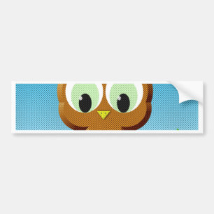 Adesivo Para Carro Newsprint Cartoon Owl