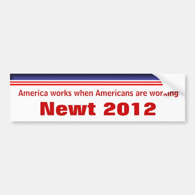 Adesivo Para Carro Newt Gingrich 2012 (Frente)