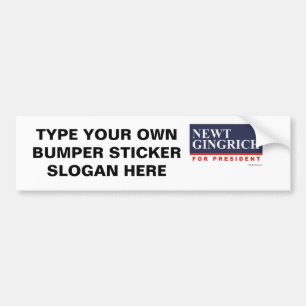 Adesivo Para Carro Newt Gingrich para o presidente (2)