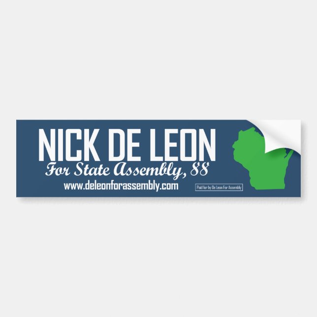 Adesivo Para Carro Nick De Leon Bumper Sticker (Frente)