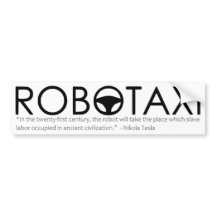 Nikola Tesla Robotaxi Bumper Sticker