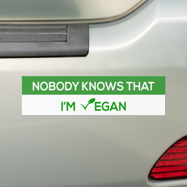 Adesivo Para Carro ninguém sabe que eu sou vegan (No carro)