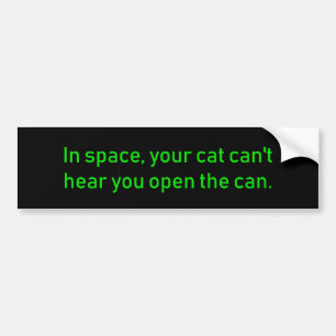 Adesivo Para Carro No espaço, seu gato não consegue ouvir