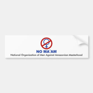 Adesivo Para Carro No_maam, organização nacional dos homens contra