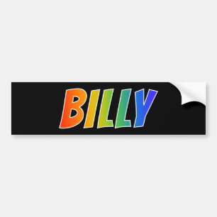 Adesivo Para Carro Nome "BILLY": Coloração do arco-íris do