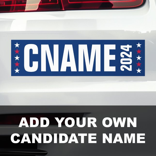 Adesivo Para Carro Nome do candidato ano campanha política eleitoral (Candidate name year political election campaign bumper sticker)