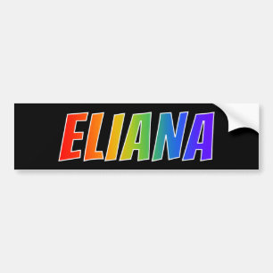Adesivo Para Carro Nome "ELIANA": Coloração do arco-íris do