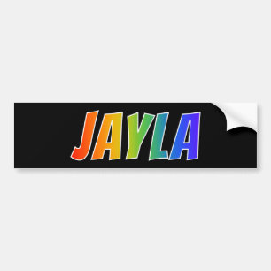 Adesivo Para Carro Nome "JAYLA": Coloração do arco-íris do