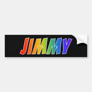 Adesivo Para Carro Nome "JIMMY": Coloração do arco-íris do