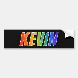 Adesivo Para Carro Nome "KEVIN": Coloração do arco-íris do