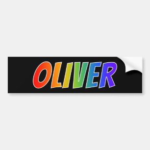 Adesivo Para Carro Nome "OLIVER": Coloração do arco-íris do