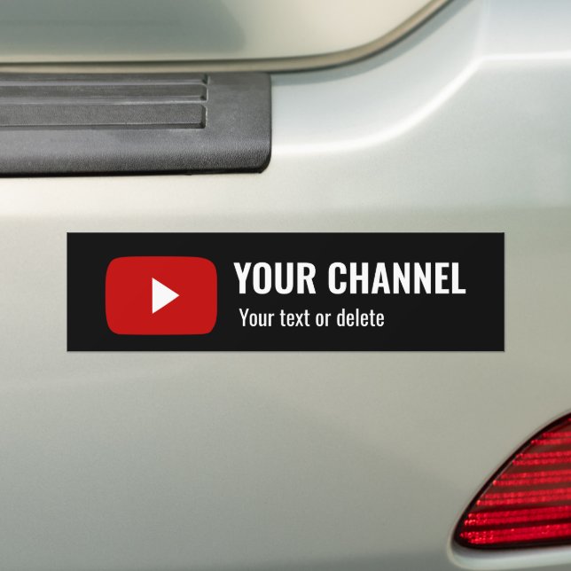 Adesivo Para Carro Nome Personalizado do Canal Youtube Preto Personal (No carro)
