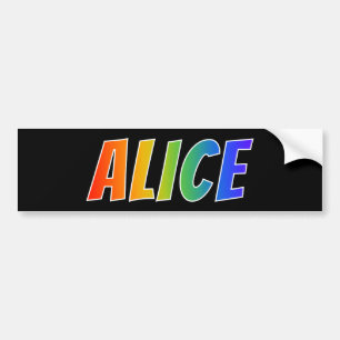 Adesivo Para Carro Nome próprio "ALICE": Coloração do Arco-Íris D
