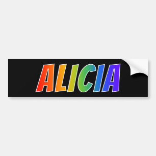 Adesivo Para Carro Nome próprio "ALICIA": Cor do arco-íris