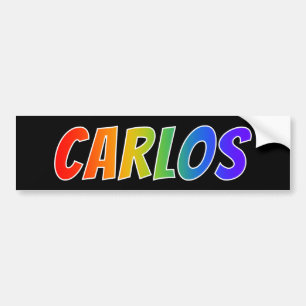 Adesivo Para Carro Nome próprio "CARLOS": Cor do arco-íris