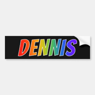 Adesivo Para Carro Nome próprio "DENNIS": Cor do arco-íris