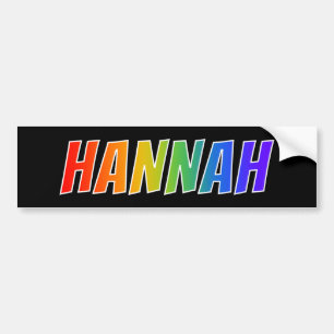 Adesivo Para Carro Nome próprio "HANNAH": Cor do arco-íris