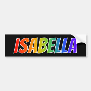 Adesivo Para Carro Nome próprio "ISABELLA": Coloração do Arco-Íris Di