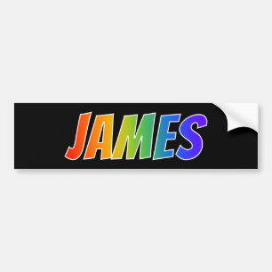 Adesivo Para Carro Nome próprio "JAMES": Coloração do Arco-Íris D
