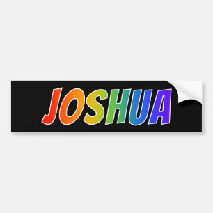 Adesivo Para Carro Nome próprio "JOSHUA": Cor do arco-íris