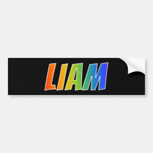 Adesivo Para Carro Nome próprio "LIAM": Coloração do Arco-Íris Di