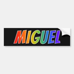 Adesivo Para Carro Nome próprio "MIGUEL": Coloração do Arco-Íris 