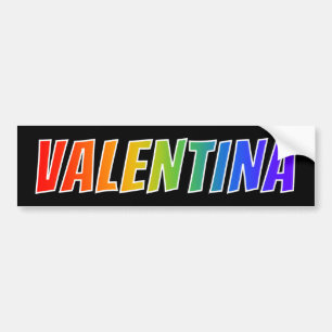 Adesivo Para Carro Nome próprio "VALENTINA": Cor do arco-íris