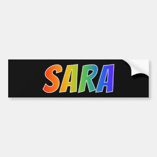 Adesivo Para Carro Nome "SARA": Coloração do arco-íris do
