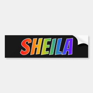 Adesivo Para Carro Nome "SHEILA": Coloração do arco-íris do