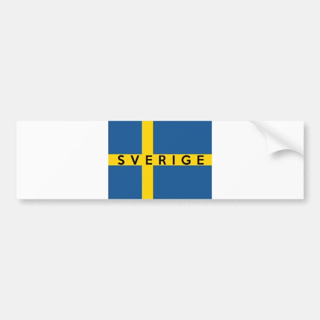 Adesivo Para Carro nome sueco do texto do país da bandeira do sverige (Frente)
