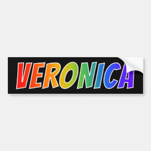 Adesivo Para Carro Nome "Veronica": Coloração do arco-íris do